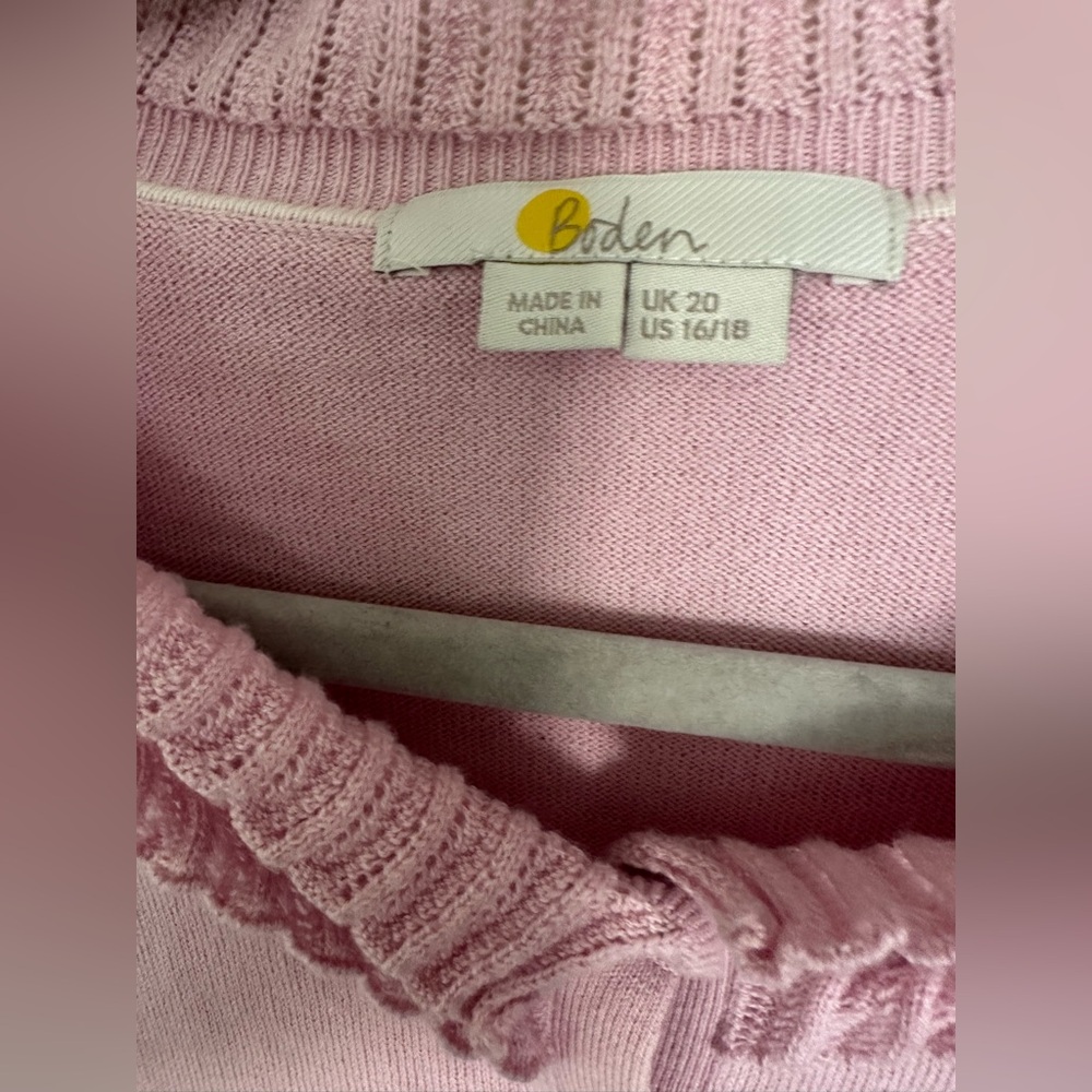 Boden Cardigan Womens Pink Wool Cotton Sweater size US 16/18 - Picture 5 of 10